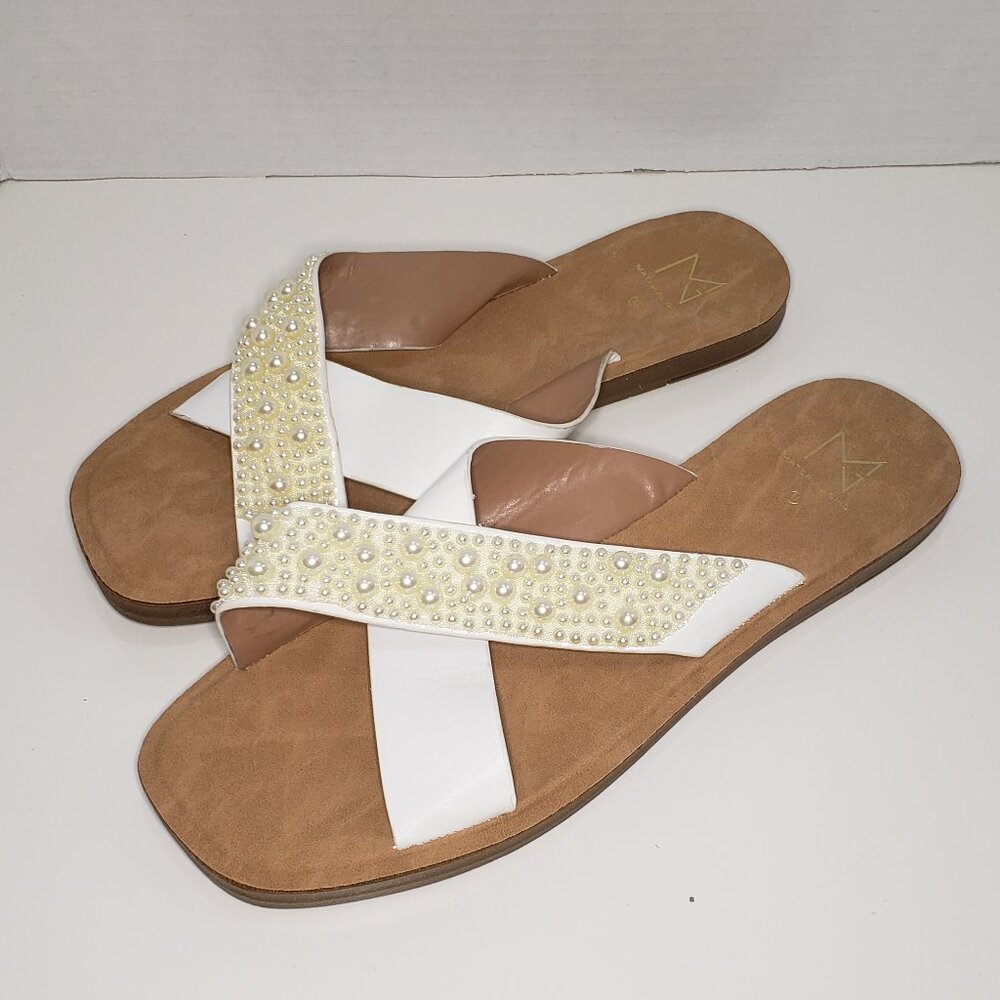 Material Girl Faux Pearl Sandals